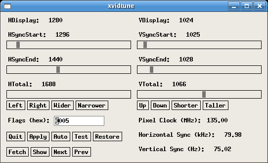 xvidtune界面